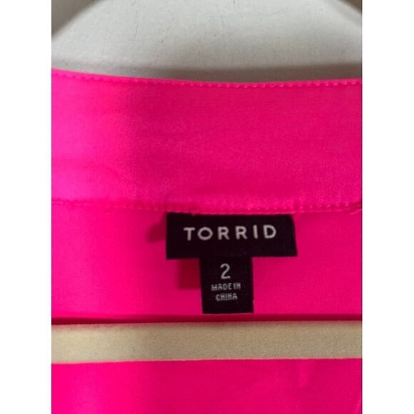 Torrid Satin Top 2X Pink Feminine Coquette Cocktail Preppy Classic Retro Resort - Picture 2 of 12